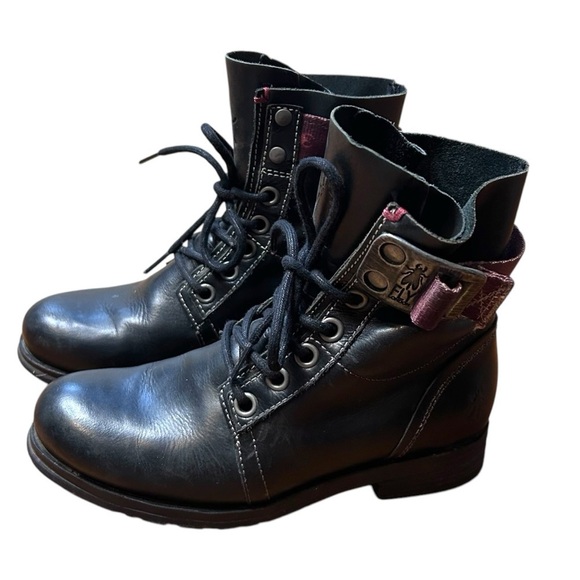 Fly London Women's Stay Boot- Ankle Combat Moto Boot- Size 36/ 6 - Picture 2 of 11